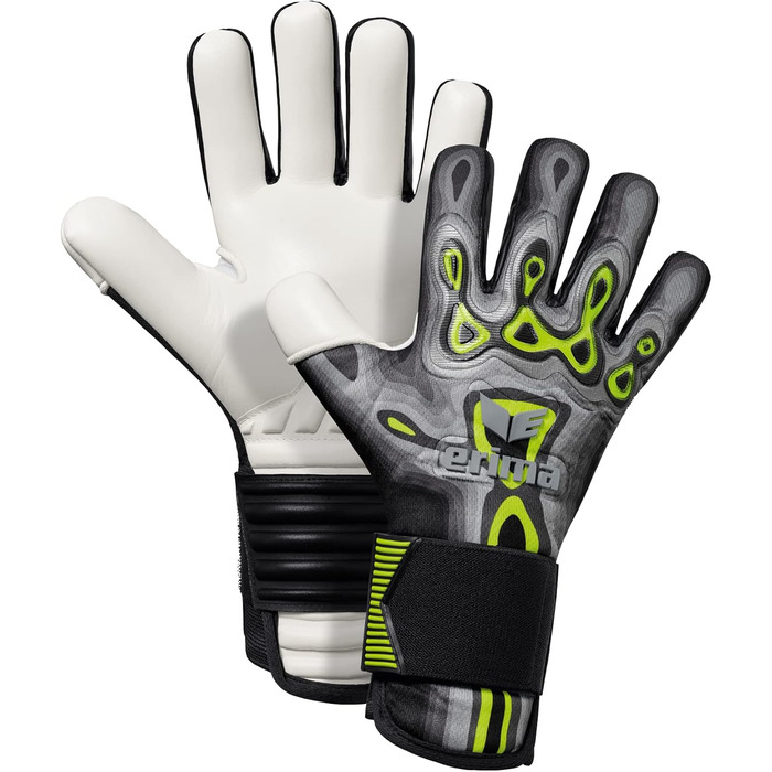 Воротарські рукавички Erima Flex-ray Unisex, розмір 9, чорний/лайм, для футболу