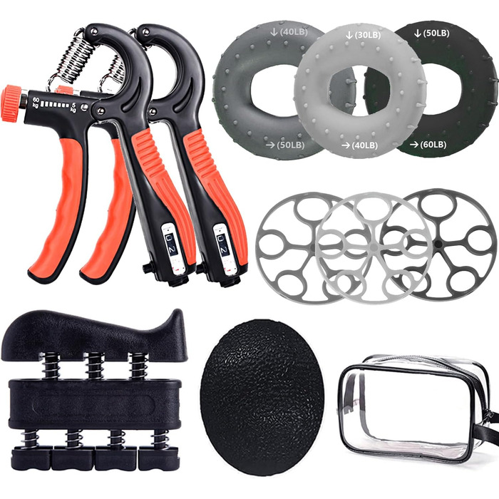 Набір для тренування рук та пальців: фітнес-тренажер, ролик для розігріву, м'ячик для зняття напруги, кейс