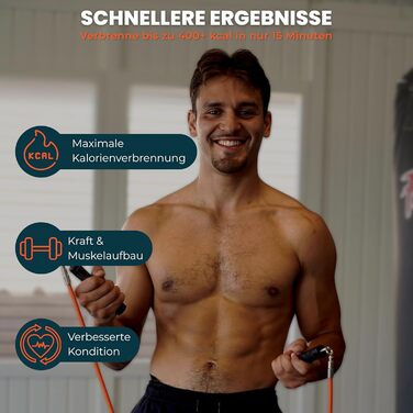 Скакалка з вагою – регульований комплект для HIIT, силових тренувань та спалювання жиру – включає 3 змінні троси та сумку для зберігання