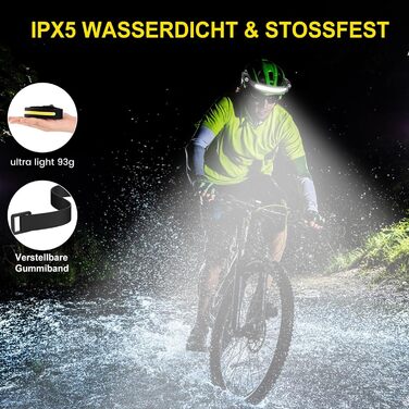 LED налобний ліхтар налобний ліхтар акумуляторний 2 шт. з кутом розсіювання 260° 5 режимів датчик руху 1500 mAh IPX5 водонепроникний для дорослих дітей кемпінгу бігу джогінгу риболовлі трекінгу 2 шт.