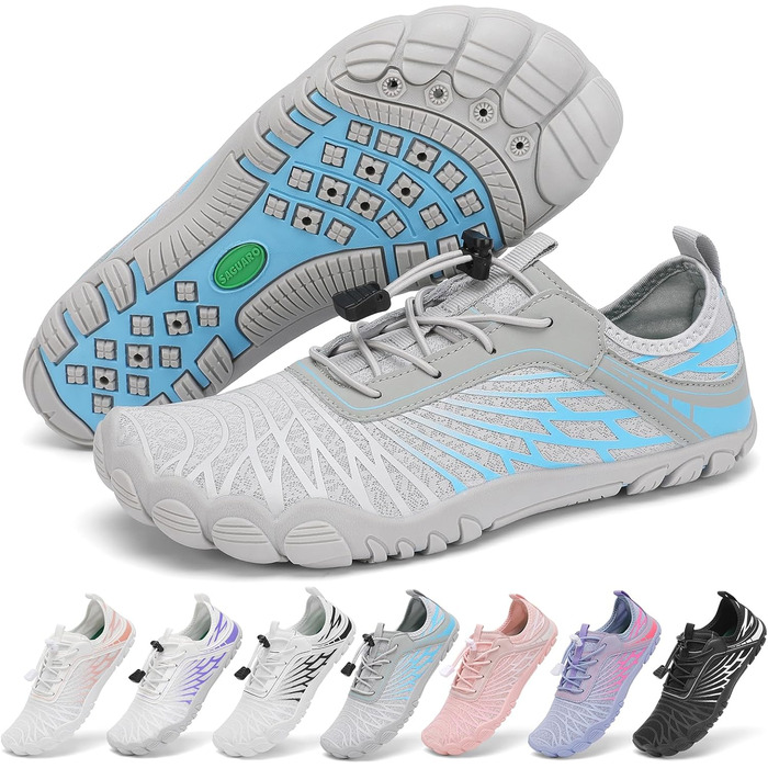 Жіночі шкарпетки-сліпони SAGUARO: легкі, дихаючі, швидко сохнуть, широка носова частина, розмір 35-43, сірий колір