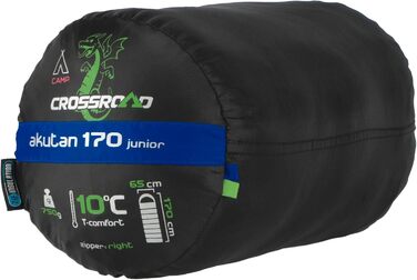 Дитячий спальний мішок Crossroad Akutan Drache 170 см - водонепроникний, для кемпінгу, блакитний