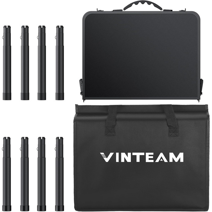 VINTEAM Стіл для пікніка та кемпінгу, регульована висота, складаний, 58x40 см