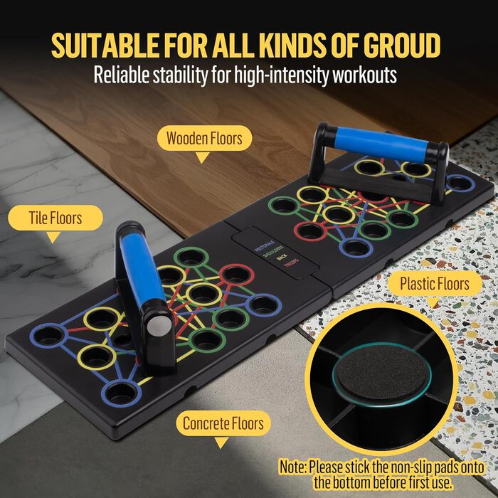 Дошка для віджимань 24 в 1, багатофункціональна, складна, портативна, для фітнесу, тренувань, розвитку м'язів, для чоловіків та жінок