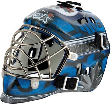 Міні-хокейна маска воротаря Franklin Sports NHL Winnipeg Jets, колекційна, з чохлом, офіційна ліцензія, сувенір