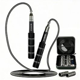 Стрибальний скакалка Speed Jump Rope для фітнесу, боксу та кардіо, складана з PVC-тросом, чорна