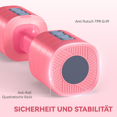 Набір гантелей з регульованою вагою, квадратна форма, універсальний, металевий сердечник, червоний