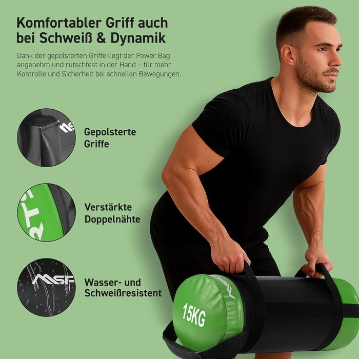 MSPORTS Power Bag Premium 5-30 кг: Фітнес-мішок для функціональних тренувань, вага 5-30 кг