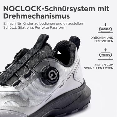 Дитячі кросівки Happy Nochnoc All-Max для хлопчиків та дівчаток – легкі, дихаючі спортивні кросівки з високою амортизацією для тенісу, відпочинку та тренувань, 33 EU, чорний, з рідинним сріблом