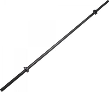 Олімпійський гриф GORILLA SPORTS 170 см, 30 мм, до 200 кг, зіркові замки, рифлена ручка, хромований, сріблясто-чорний