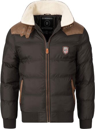 Чоловіча зимова куртка Geographical Norway Steppjacke - тепла анорак з підкладкою для активного відпочинку, катання на лижах та сноуборді, комплект з шапкою UD, колір: чорний