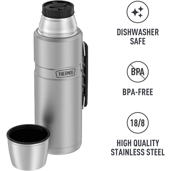 Термос THERMOS SK2020 Stainless King, вакуумна пляшка для напоїв, нержавіюча сталь