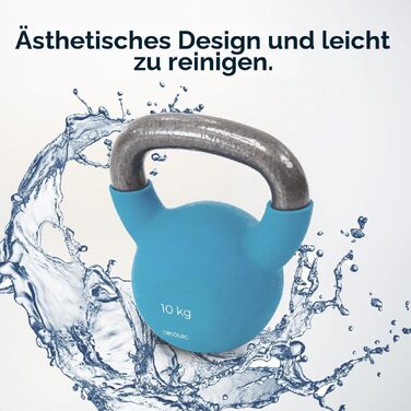 Гантеля-гіря Cecotec Drumfit Neo 10 кг з неопреновим покриттям, чавунна, ергономічна ручка