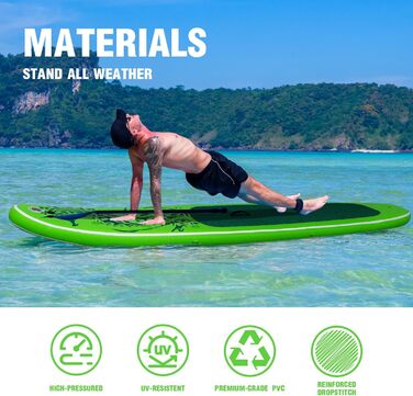 Надувна SUP-дошка FEATH-R-LITE для дорослих, зелена, комплект аксесуарів