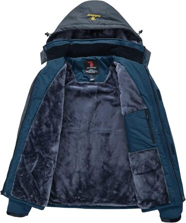 Чоловіча зимова куртка Jacken з флісовою підкладкою, водонепроникна, дихаюча, тепла, вітрозахисна Softshell, Outdoor, знімний капюшон, XL, denimblau (синій джинс)