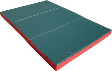 Складаний спортивний мат NiroSport 210x100x8 см для гімнастики, фітнесу та спорту, водонепроникний мат для тренувань, захисту та гостьового ліжка, зелено-червоний
