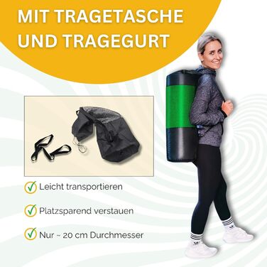 Килимок для тренувань Muawo Premium: фітнес, йога, гімнастика | неслизький, товстий, довгий | 190 x 60 x 1,5 см