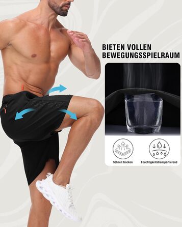 Чоловічі шорти для фітнесу Dry Fit: комплект 2 шт. (чорний/чорний, XXL)