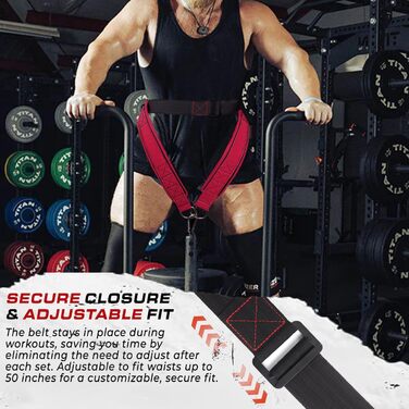 Пояс для присідань TAVIEW з кріпленням до стелажу, для важкої атлетики та пауерліфтингу – підтримка спини, низький профіль, м'яка підкладка на стегнах та передній поверхні стегна, надійна застібка, міцний, зелений (червоний)