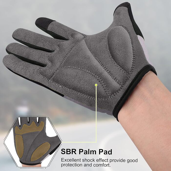 Велосипедні рукавички без пальців для фітнесу, дихаючі, з неслизьким покриттям та амортизацією, для їзди на велосипеді, для чоловіків та жінок, зелені (S, чорно-сірий)