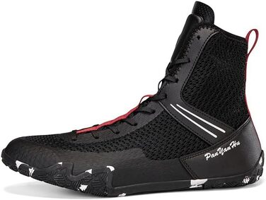 Боксерські та борцівські черевики для чоловіків та жінок. Змагальні черевики на високій підошві, професійні для змагань, тренувань, чорно-білі, 41/49 EU