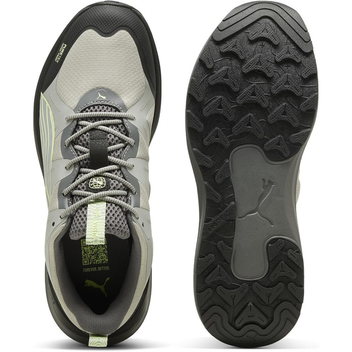 Кросівки для бігу PUMA Reflect Lite Trail PTX - унісекс, сірий/чорний/яблучно-зелений (42 EU)