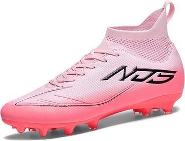 Чоловічі футбольні бутси для юніорів, бутси для тренувань, високі, шиповані, професійні, для змагань, outdoor, штучний газон, унісекс, рожеві, 43 EU