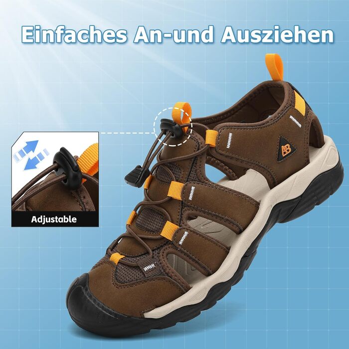 Чоловічі сандалі AX BOXING для трекінгу та спорту, коричневі, розмір 44 EU