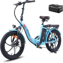 Електровелосипед Fafrees F20 Pro 20 дюймів, 36V 18Ah, 250W, фетбайк, складаний міський велосипед для дорослих, синій