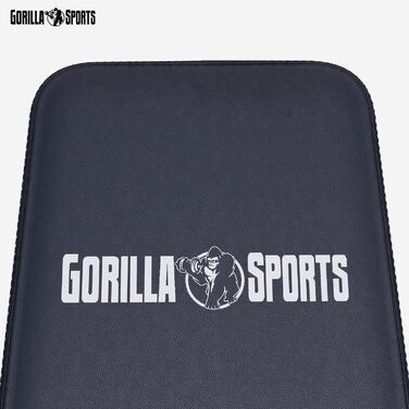 Гантельна лава GORILLA SPORTS® з регулюванням спинки (8 положень) та сидіння (3 положення), 156x51x114 см, до 400 кг, мультифункціональна, з підставкою для ніг. Підходить для тренувань спини, ніг та пресу.