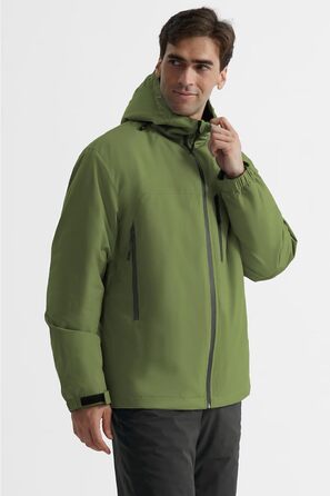 Чоловіча лижна куртка GEMYSE з інтегрованими лямками та капюшоном. Тепла зимова куртка, водонепроникна вітрозахисна куртка для сноубордингу та походів. Колір: хакі.