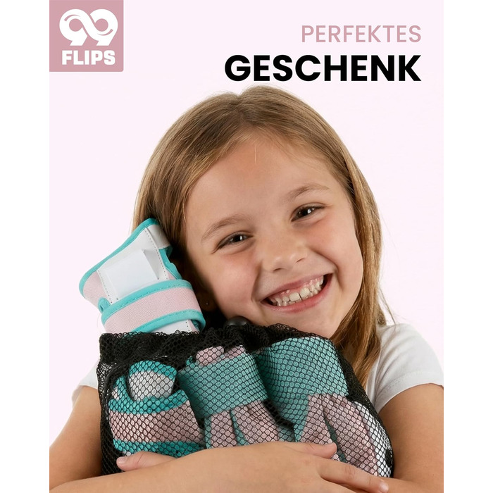 Захист для колін та ліктів 99FLIPS для дітей 3-8 років, рожевий (Candy PINK) - комплект для роликів, скейтборду, самокату (XS)