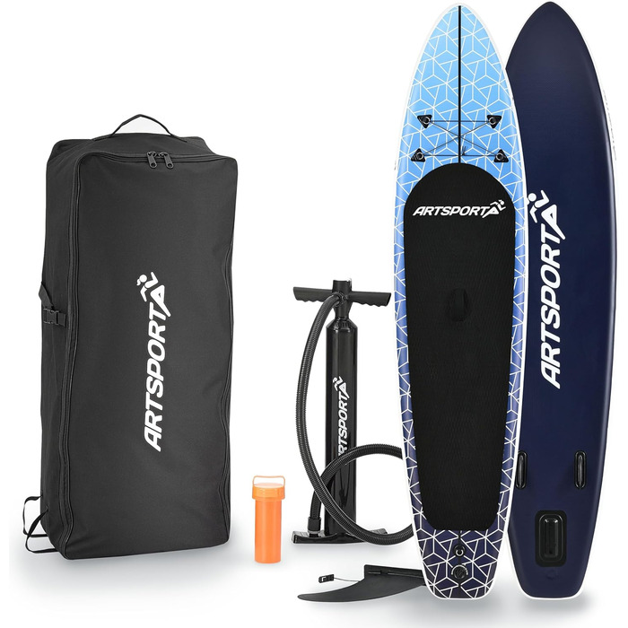Надувна SUP-дошка ArtSport 320 см, 150 кг, комплект – весло, насос, ремінь, сумка, аксесуари