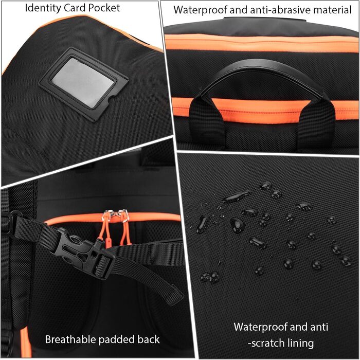 Чорний рюкзак для лиж та сноуборду HP з відділенням для шолома, 70L