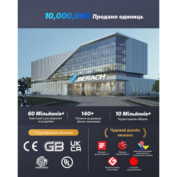 Мініеліпс MERACH E32-2025 — електричний тренажер для дому з пультом дистанційного керування, дисплеєм та неслизьким покриттям, 12 швидкостей, тихий і портативний, чорний