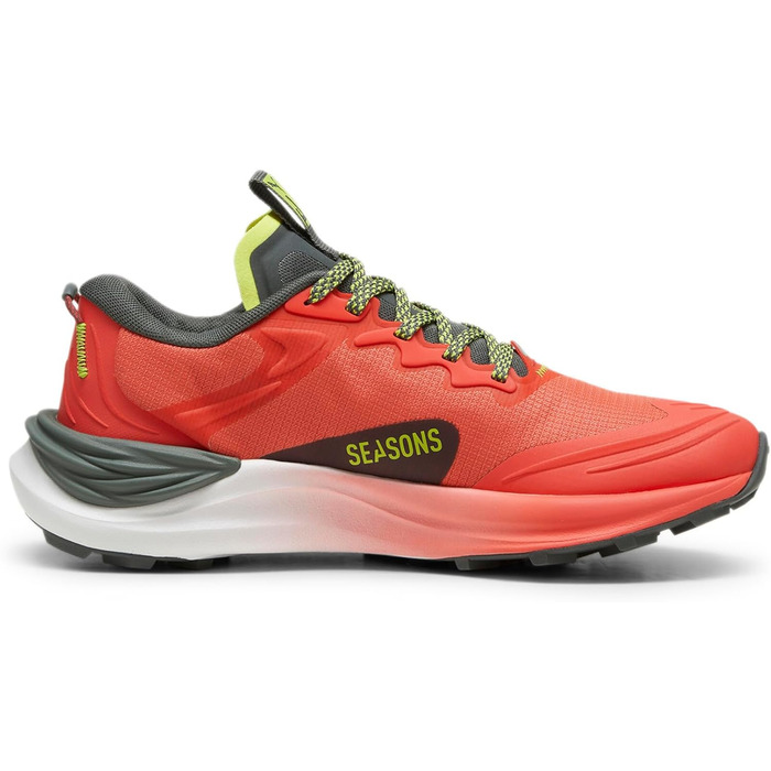 Жіночі бігові кросівки PUMA Electrify Nitro 3 Tr WNS для бігу по дорогах (37 EU, Active Red Mineral Gray Lime Pow)