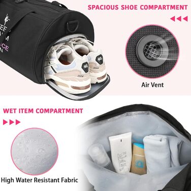 Спортивна сумка-дафл Kilofly для дівчаток: сумка для балету, танців та гімнастики, дорожня сумка на плече (S2)