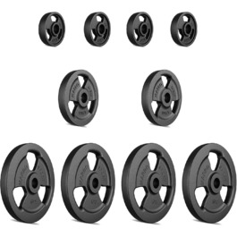 Набір чавунних дисків Marbo Sport Tri-Grip для штанги, Ø31 мм, 4×5 кг, 2×2,5 кг, 4×1 кг