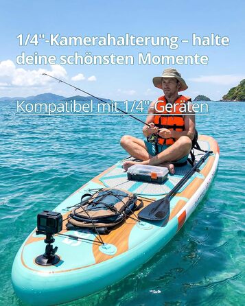 SUP дошка для плавання стоячи Premium Allround, 320x81x15 см, до 200 кг, з сидінням, для 2 осіб, з тримачем для камери