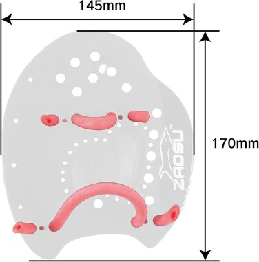 ZAOSU Ручні ласти для плавання | Тренувальні ласти для плавців та триатлонів, підійдуть для дітей та дорослих (S, Рожевий)