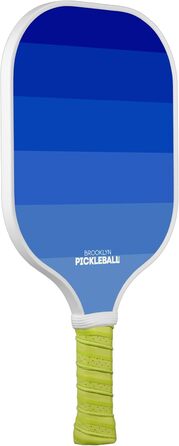 Паддл для піклболу Brooklyn Pickleball Co. | Вуглецеве волокно | Вулик | Нековзний руків'я з наповнювачем | Одиночний | Білий з блакитним градієнтом