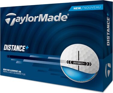 Гольф-м'ячі TaylorMade Distance+ 2025, білі, універсальний розмір