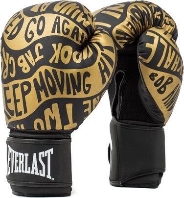 Боксерські рукавички Everlast Spark 14oz чорні/золоті, унісекс, для тренувань