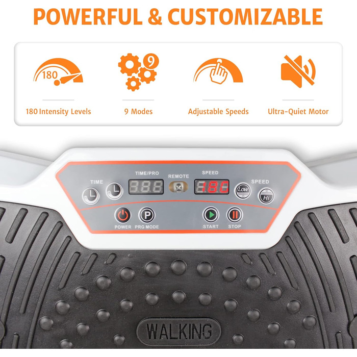 Віброплатформа Leogreen для фітнесу, біла/чорна, 69x39x13 см - тренажер для схуднення та масажу