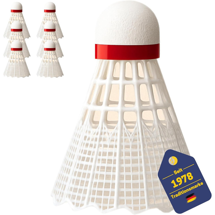 Набір для бадмінтону BEST SPORTING: Турнірні м'ячі 6 шт. (Нейлон, швидкі)