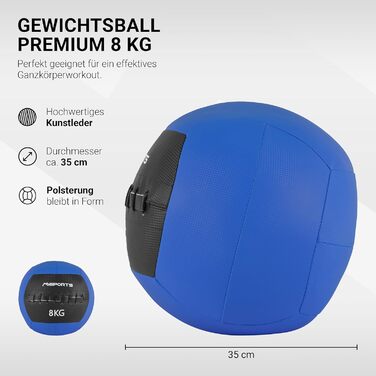 MSPORTS Медбол Wall-Ball преміум 2-10 кг для фітнесу