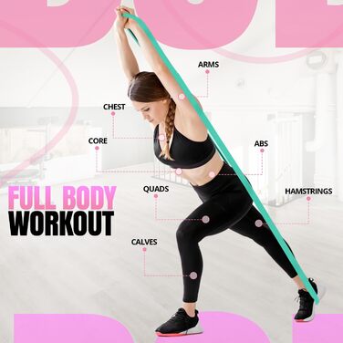 Еластичні гумки для фітнесу, набір 6 шт. (3 гумки для сідниць, 3 петлеві гумки для ніг, сідниць, стегон) для занять у залі, вдома, пілатесу, йоги (зелений, рожевий, фіолетовий)