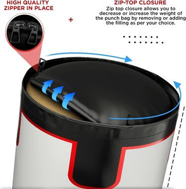 Дитячий боксерський мішок RDX, 60 см, комплект для кікбоксингу, боксу, MMA, карате, муай-тай, шкіра Maya Hide, білий (без рукавичок)