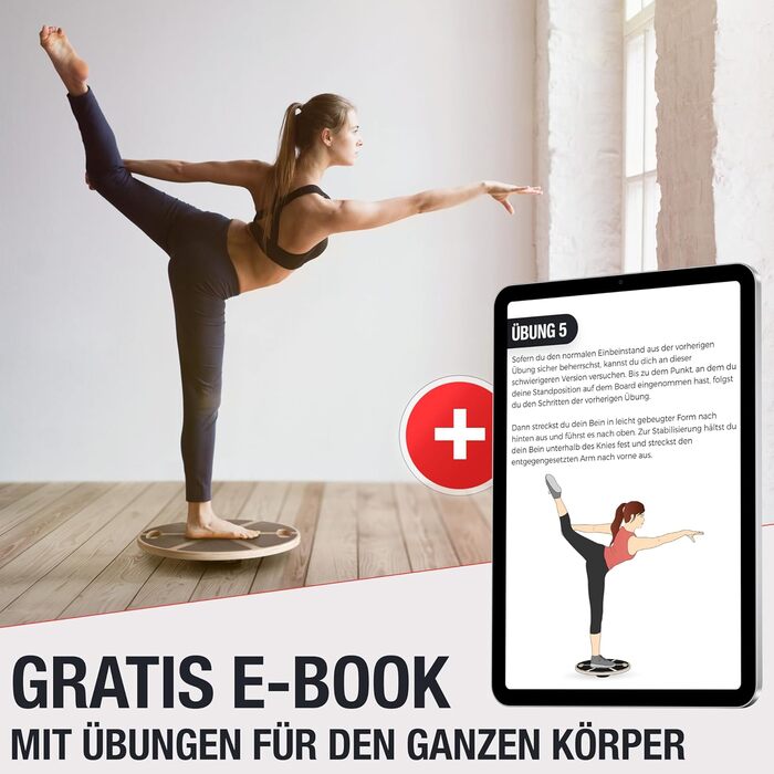 Дерев'яна баланс-платформа для тренування рівноваги з ручками – чорна