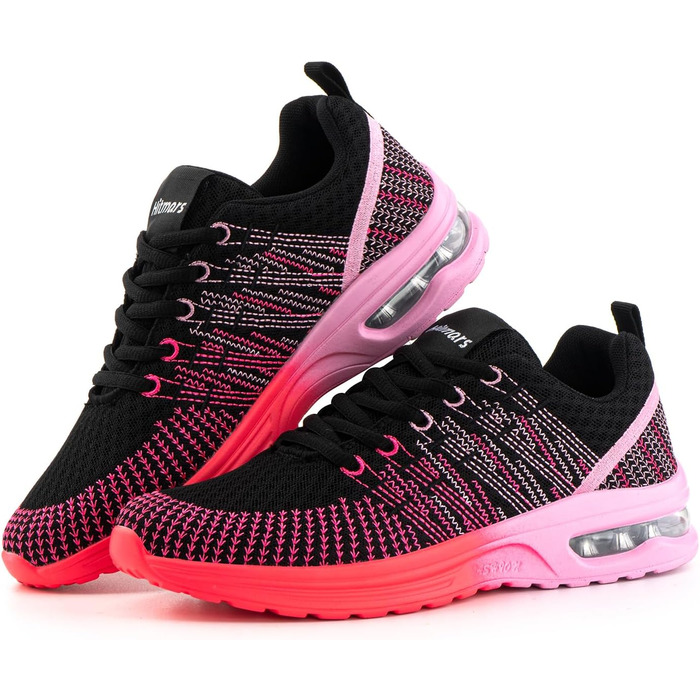 Жіночі кросівки для бігу Hitmars: спортивні, дихаючі, з амортизацією, антиковзкі, легкі, для вулиці, фітнесу, ходьби, рожеві та червоні, розмір EU 36-42
